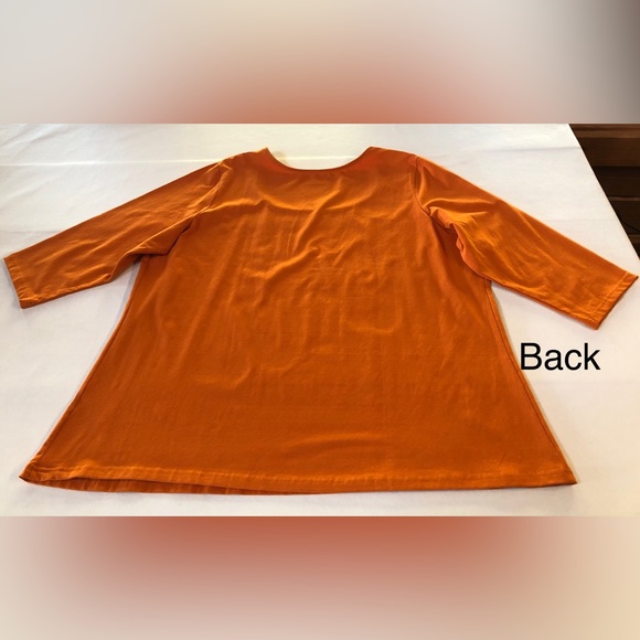 JESSICA LONDON Scoop Neck Pullover Top 3/4 Sleeves Orange (22/24) - Picture 10 of 14